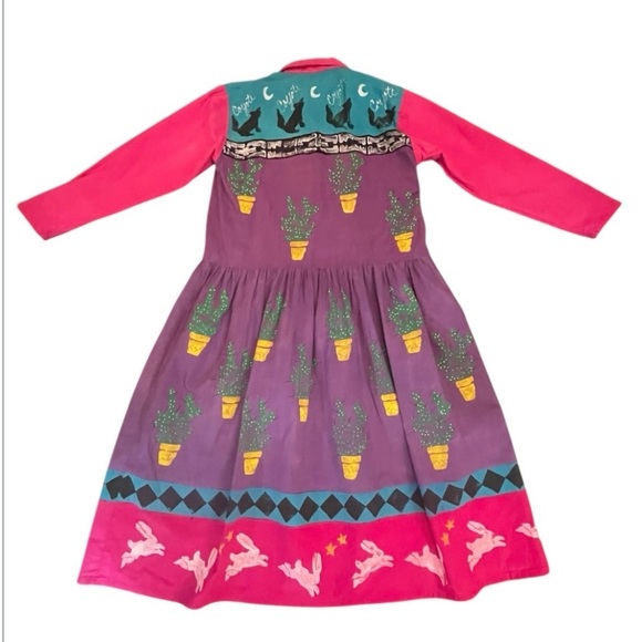 Portable Art by Robin Brown Hand-Painted Dress, 1988 Vintage One of a Kind Large - Picture 15 of 16